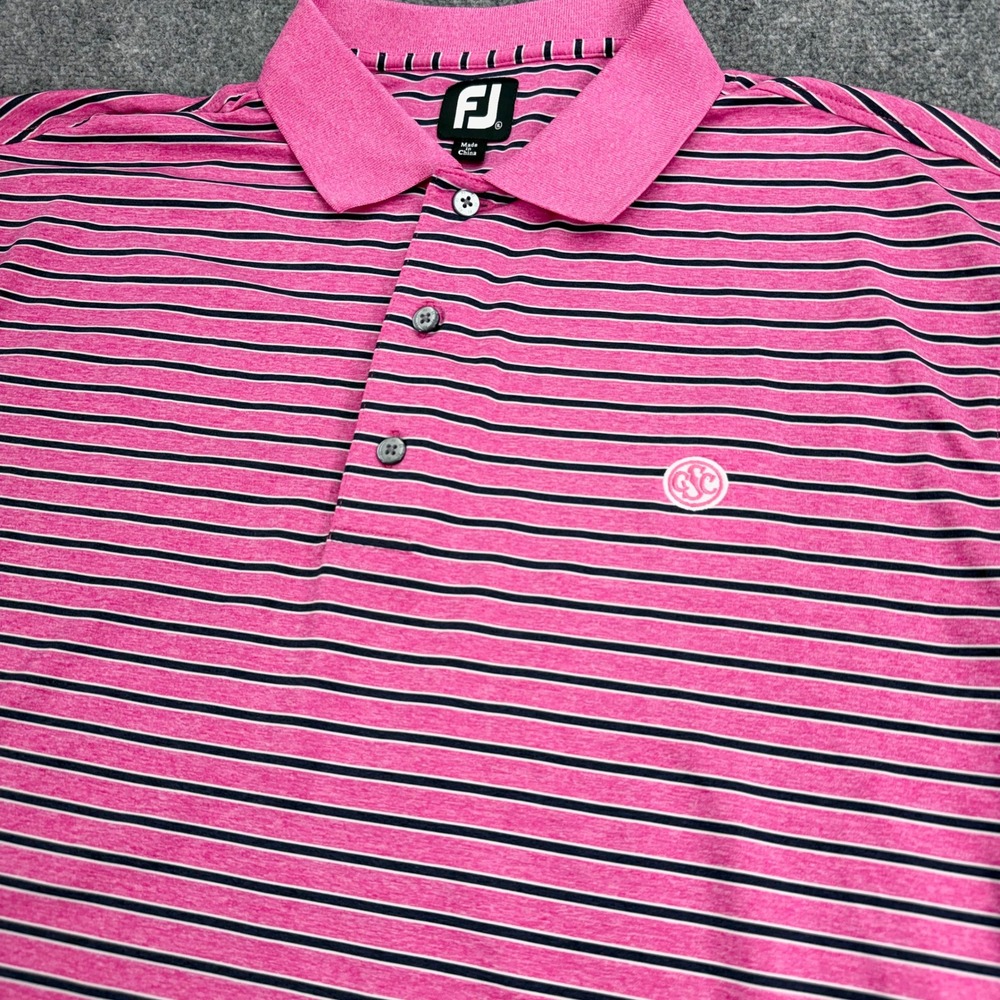 FootJoy FJ Polo Shirt Mens Extra Large Striped GSC Golf‎ Performance Stretch